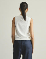 Kyra Button Tank - White