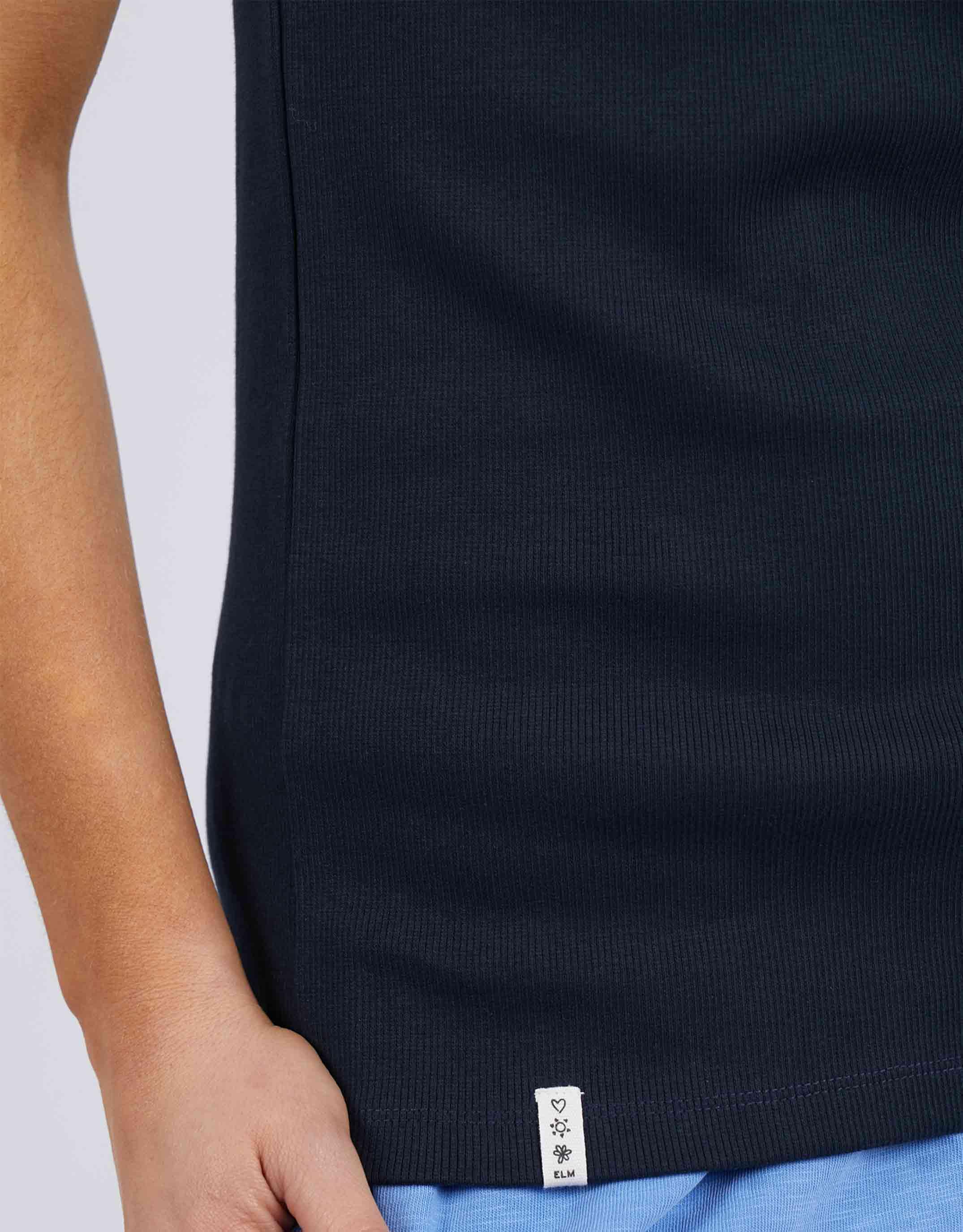 Elm - Rib Crew Tank - Dark Sapphire - White & Co Living Tees & Tanks