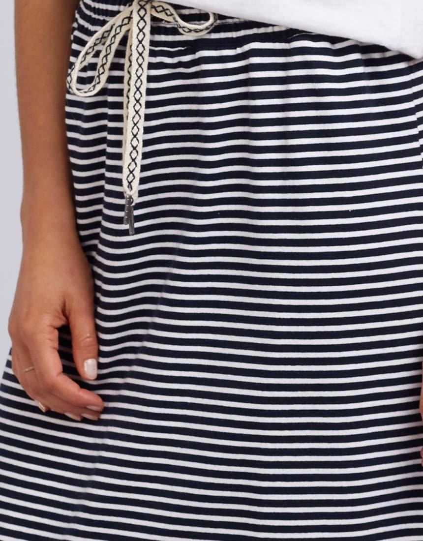 Elm - Travel Skirt - Navy/White Stripe - White & Co Living Skirts