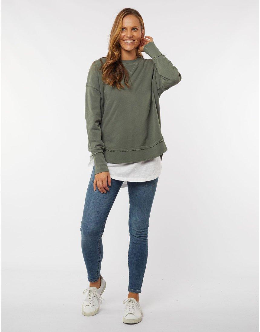 Foxwood - Delilah Crew - Khaki - White & Co Living Jumpers