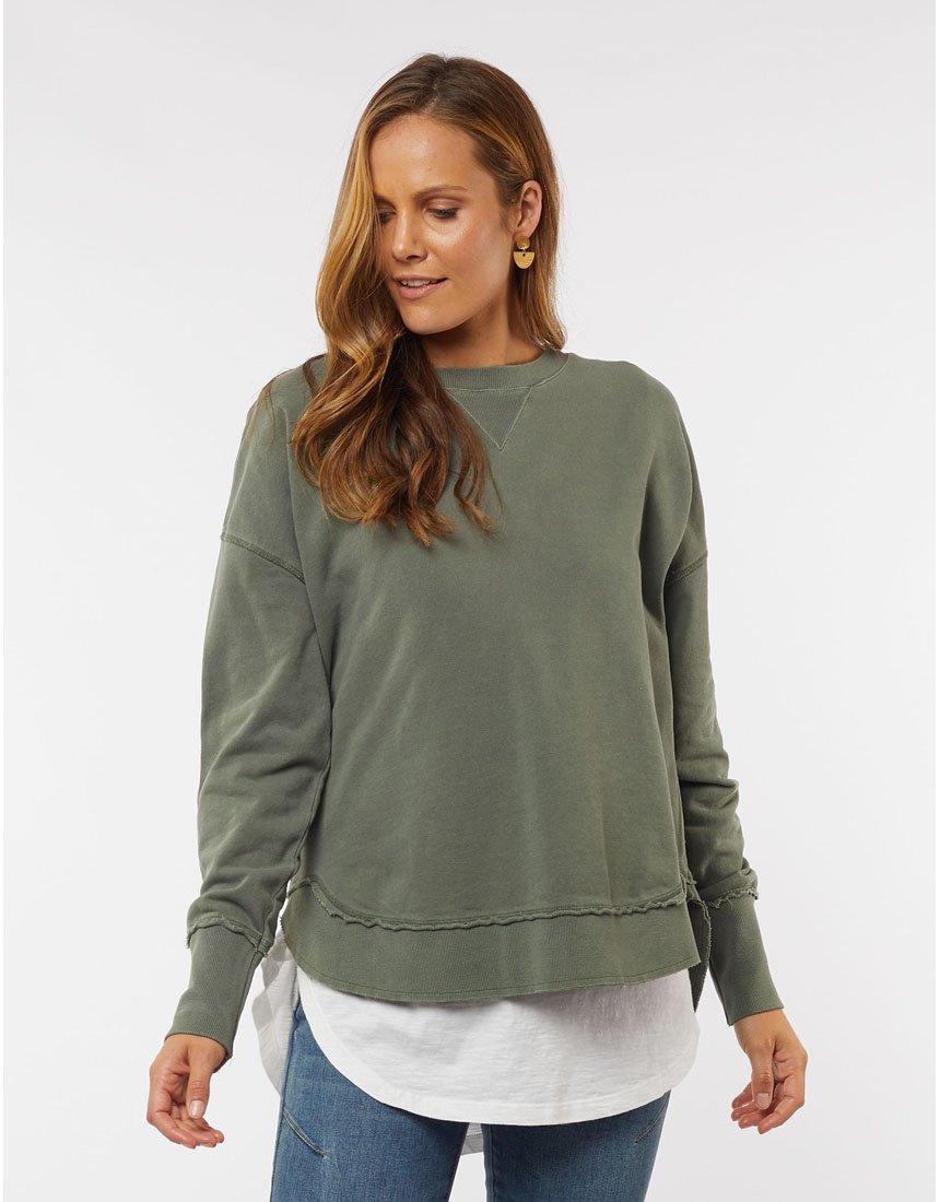 Foxwood - Delilah Crew - Khaki - White & Co Living Jumpers
