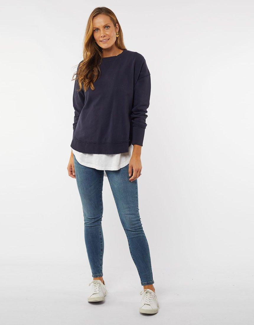 Foxwood - Delilah Crew - Navy - White & Co Living Jumpers