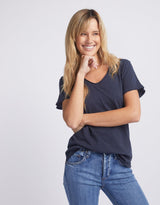White & Co. - Original V Neck T-Shirt - Navy - White & Co Living Tops