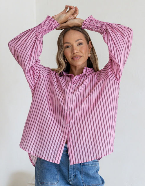 132-fashion-bria-stripe-shirred-cuff-shirt-pink-wine-womens-clothing