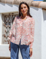 132-fashion-dana-shirred-cuff-button-blouse-pink-womens-clothing