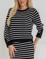132-fashion-mari-button-cuff-knit-black-white-stripe-womens-clothing