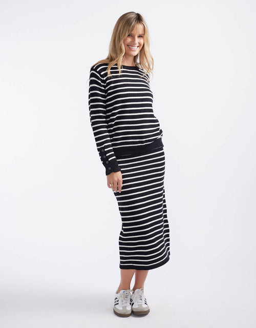 132-fashion-mari-skirt-black-white-stripe-womens-clothing