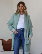 Vera Blanket Stitch Coatigan - Sage