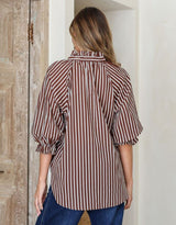 132-fashion-verona-puff-sleeve-shirt-chocolate-white-womens-clothing