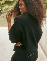 The Monogram Lounger Fleece Crew - Black