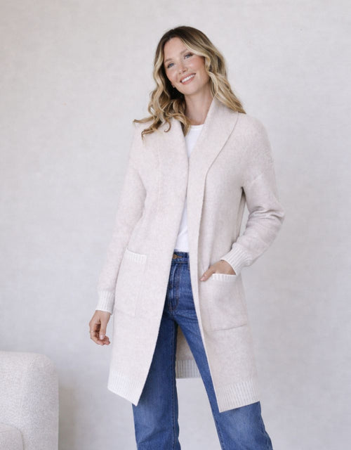 Vera Blanket Stitch Coatigan - Latte