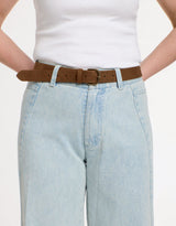 Double Studded Belt - Camel