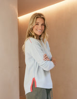 Saint Germain Scoop Hem Knit - Ice Blue