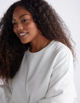 The Monogram Lounger Fleece Crew - White