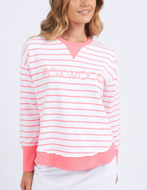 Simplified Stripe Crew - Neon Pink