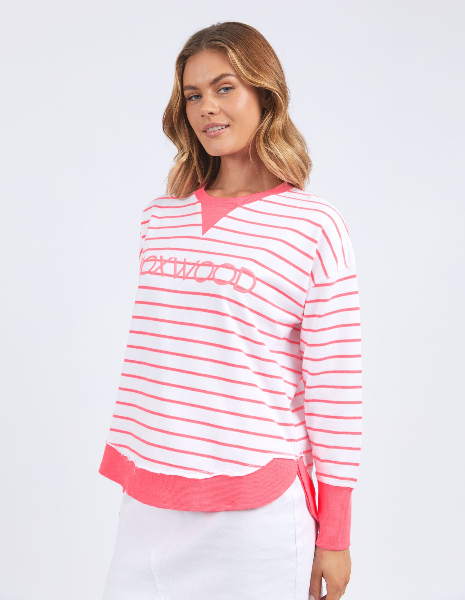 Simplified Stripe Crew - Neon Pink