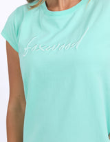 Signature Embroidery Tee Dress - Neon Mint