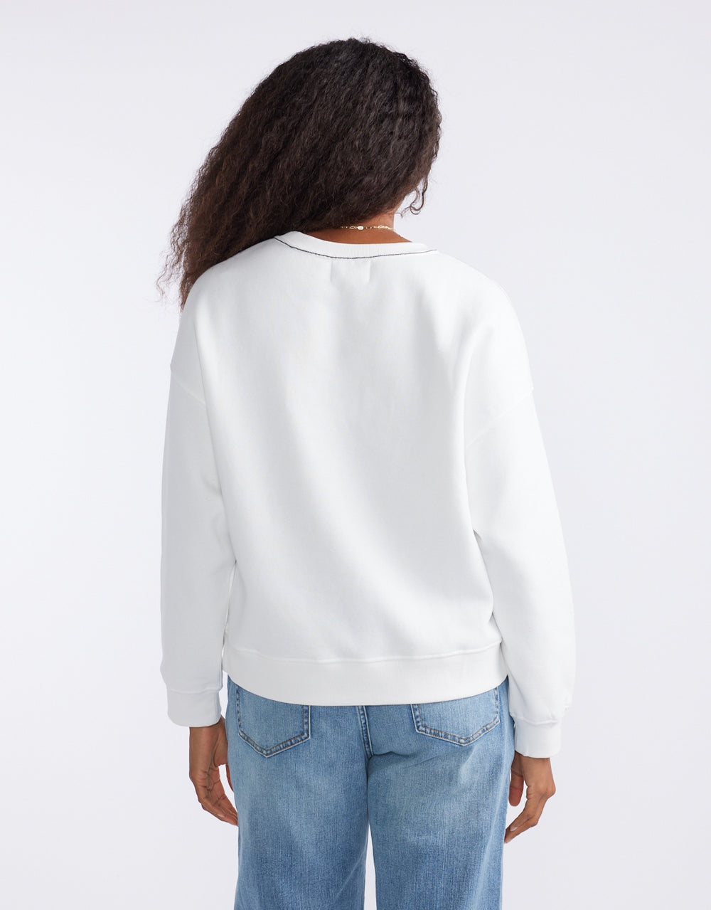 The Monogram Lounger Fleece Crew - White