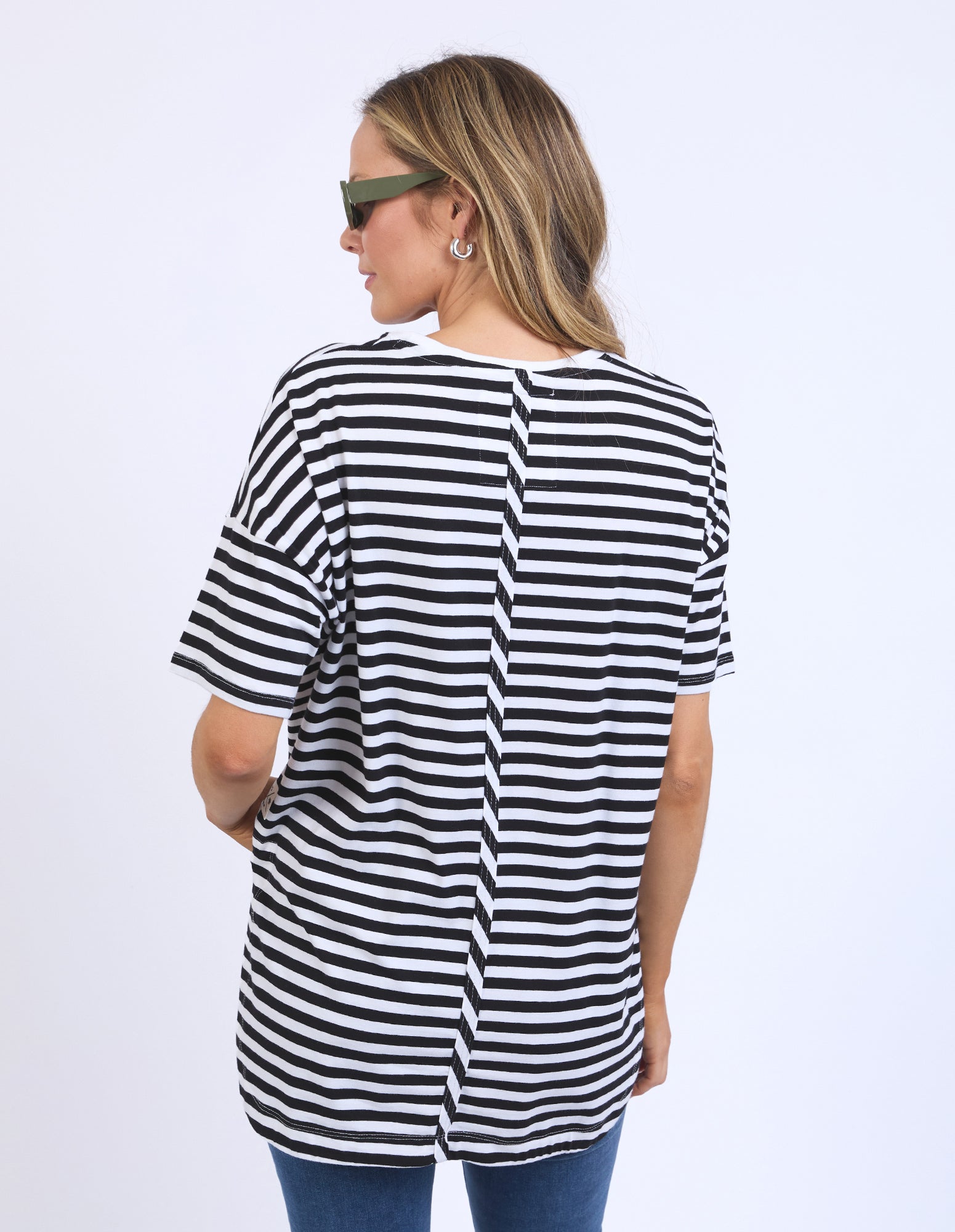 Lauren Short Sleeve Tee - Black/White Stripe