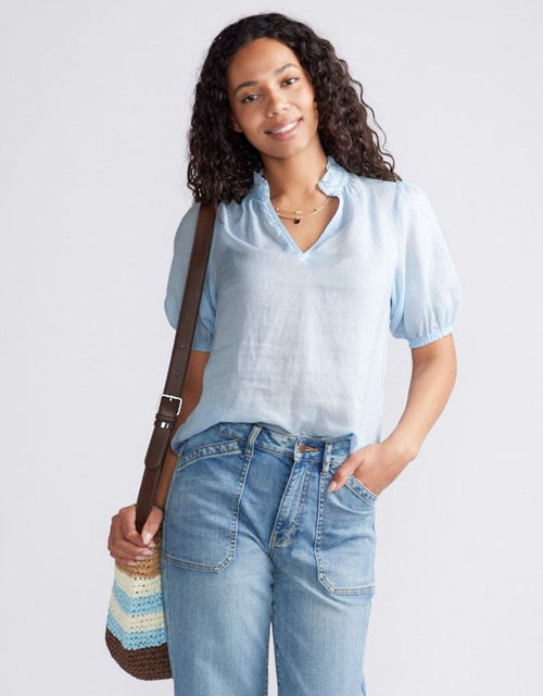 Camden Ruffle Blouse - Ice Blue