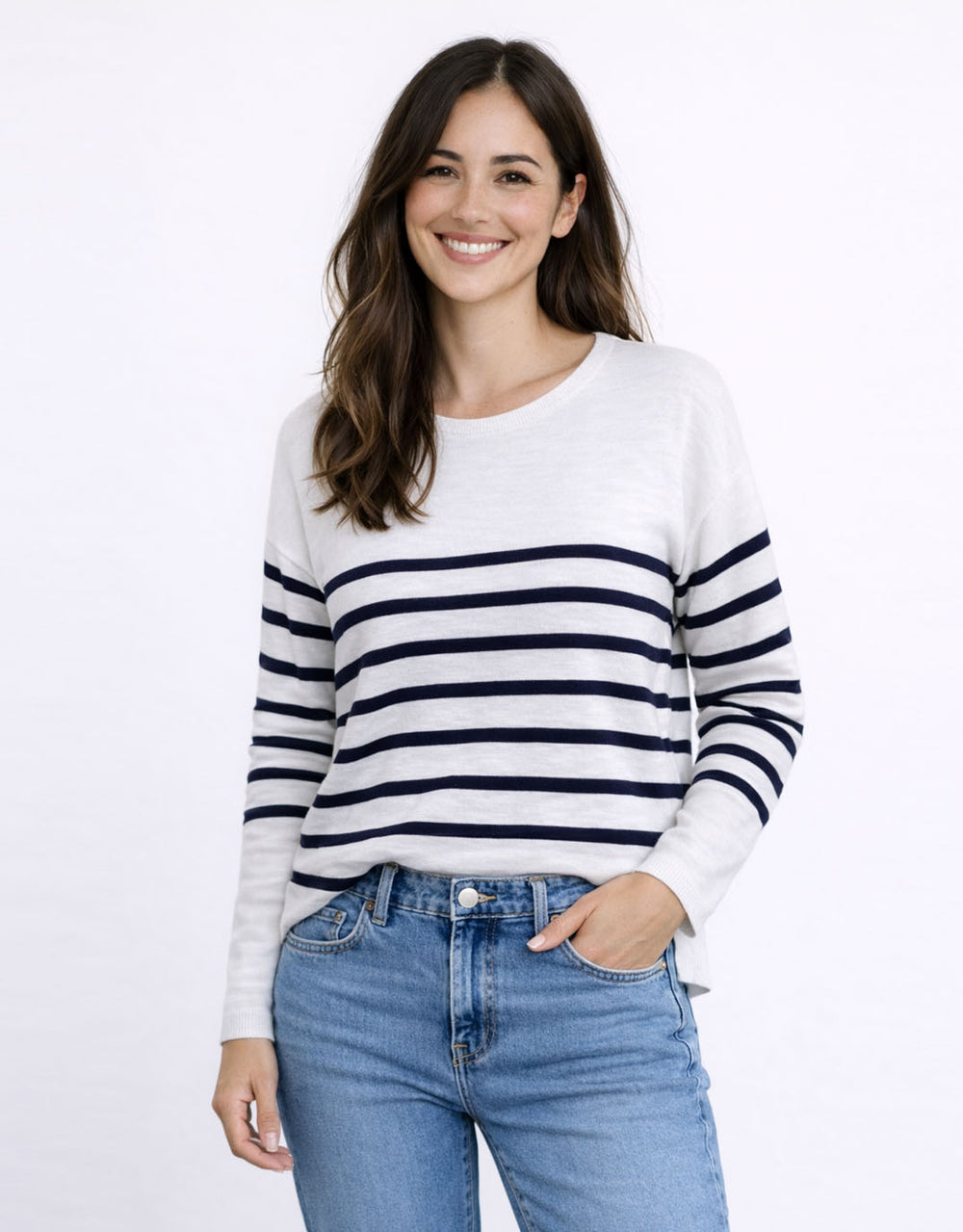 Bobbie Top - White/Navy