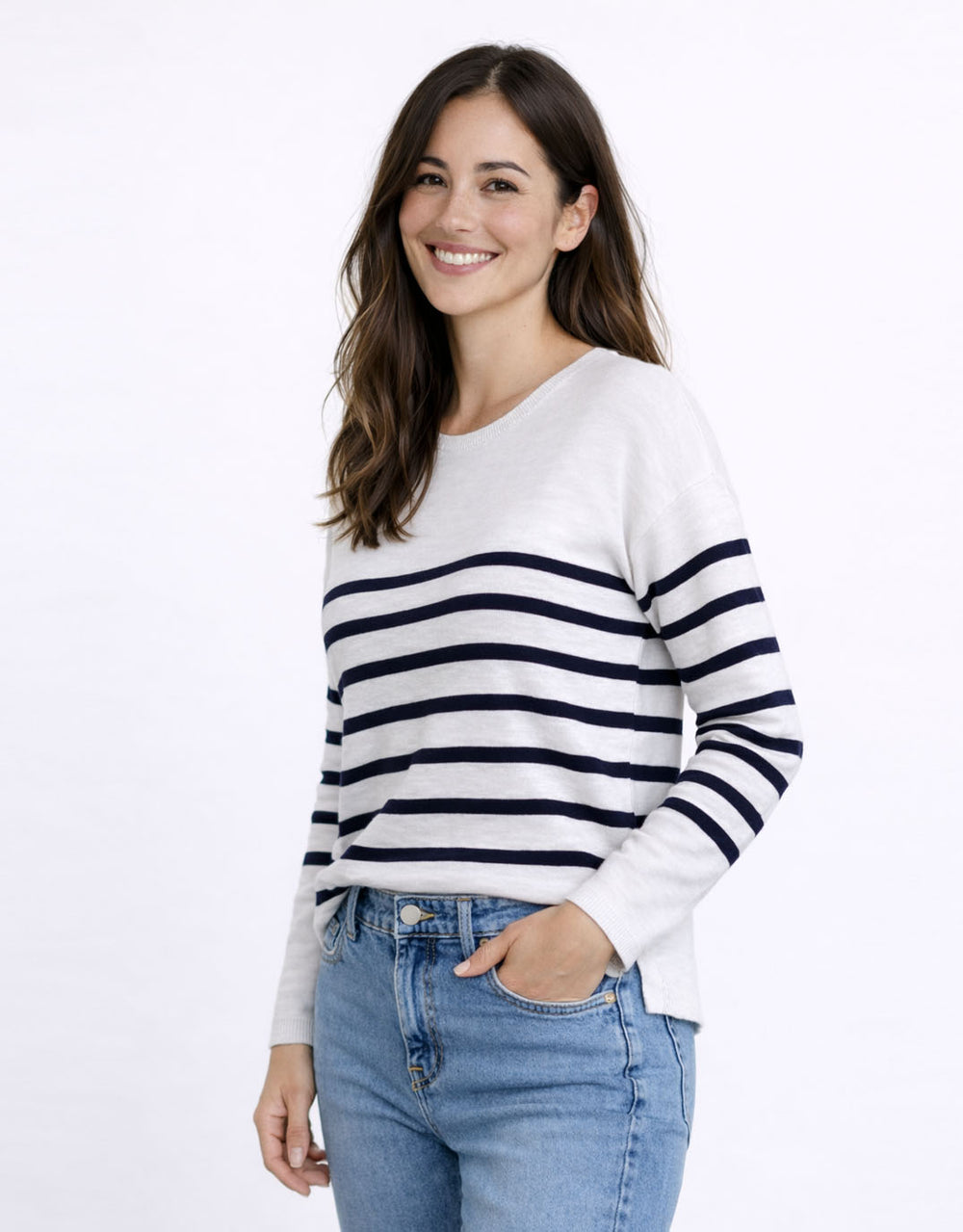Bobbie Top - White/Navy