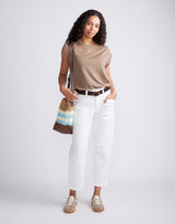 The Edit Cap Sleeve Tank - Chocolate