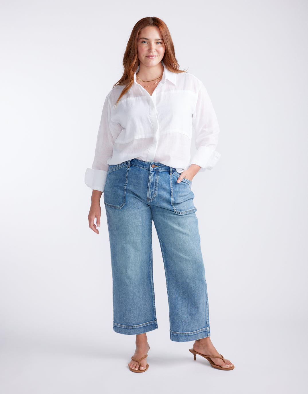 Chloe Panel Shirt - White