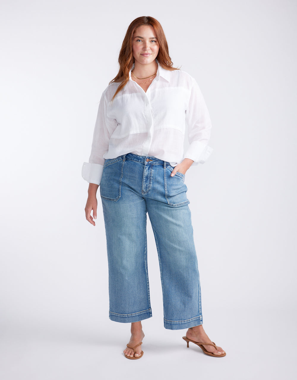 Chloe Panel Shirt - White