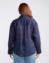 Chloe Panel Shirt - Navy