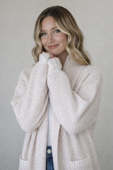 Vera Blanket Stitch Coatigan - Latte