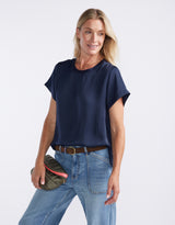 Drape Tee - Navy