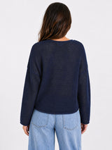 Dawn Crochet Knit Jumper - Ink
