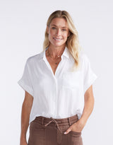 Effortless Drape Shirt - White