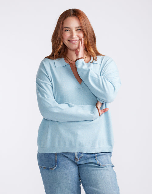 Polo Frenchie Knit - Ice Blue
