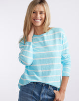 Harper Sweater - Ice Blue/White