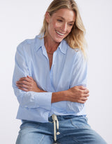 Hayley Classic Shirt - Blue Thin Stripe