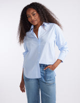 Hayley Classic Shirt - Blue Thin Stripe