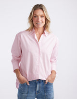 Hayley Classic Shirt - Pale Pink Stripe