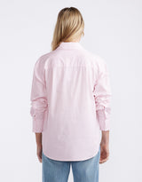 Hayley Classic Shirt - Pale Pink Stripe