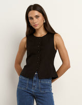 Infusion Sleeveless Vest - Black