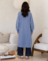 Longline Cable Cardi - Blue