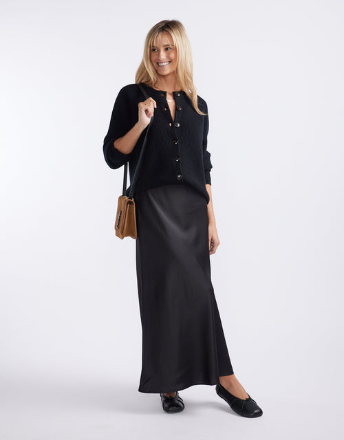 Maison Wool Cashmere Cardigan - Black