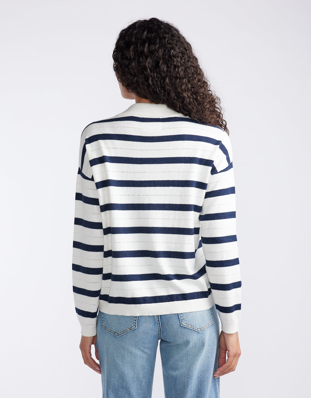 Polo Frenchie Knit - Ecru/Navy
