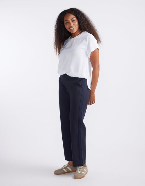 Timeless Straight Leg Ponte Pant  - Navy/Navy