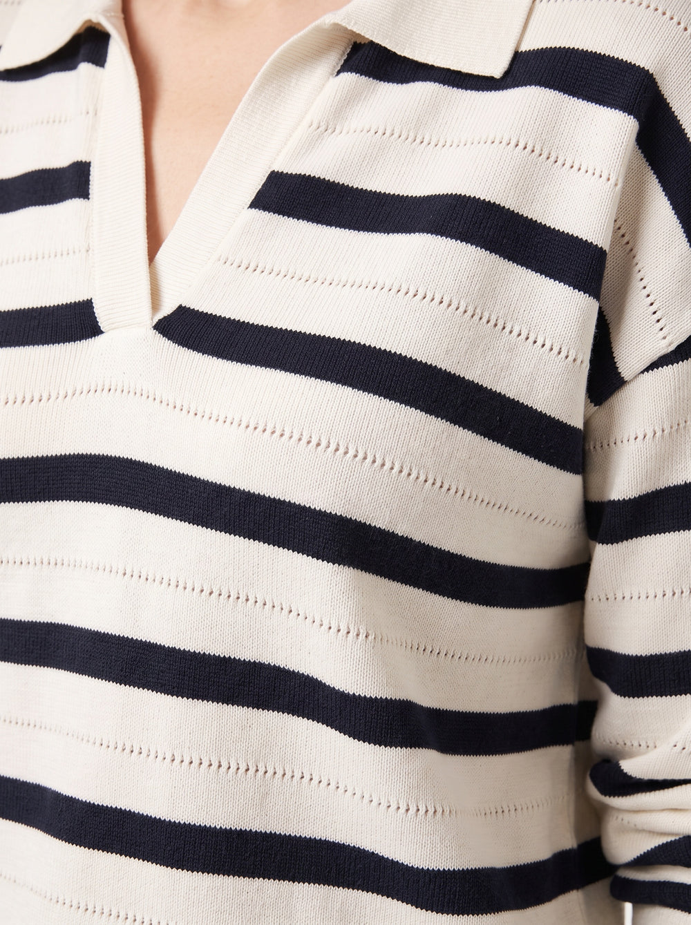 Polo Frenchie Knit - Navy/White