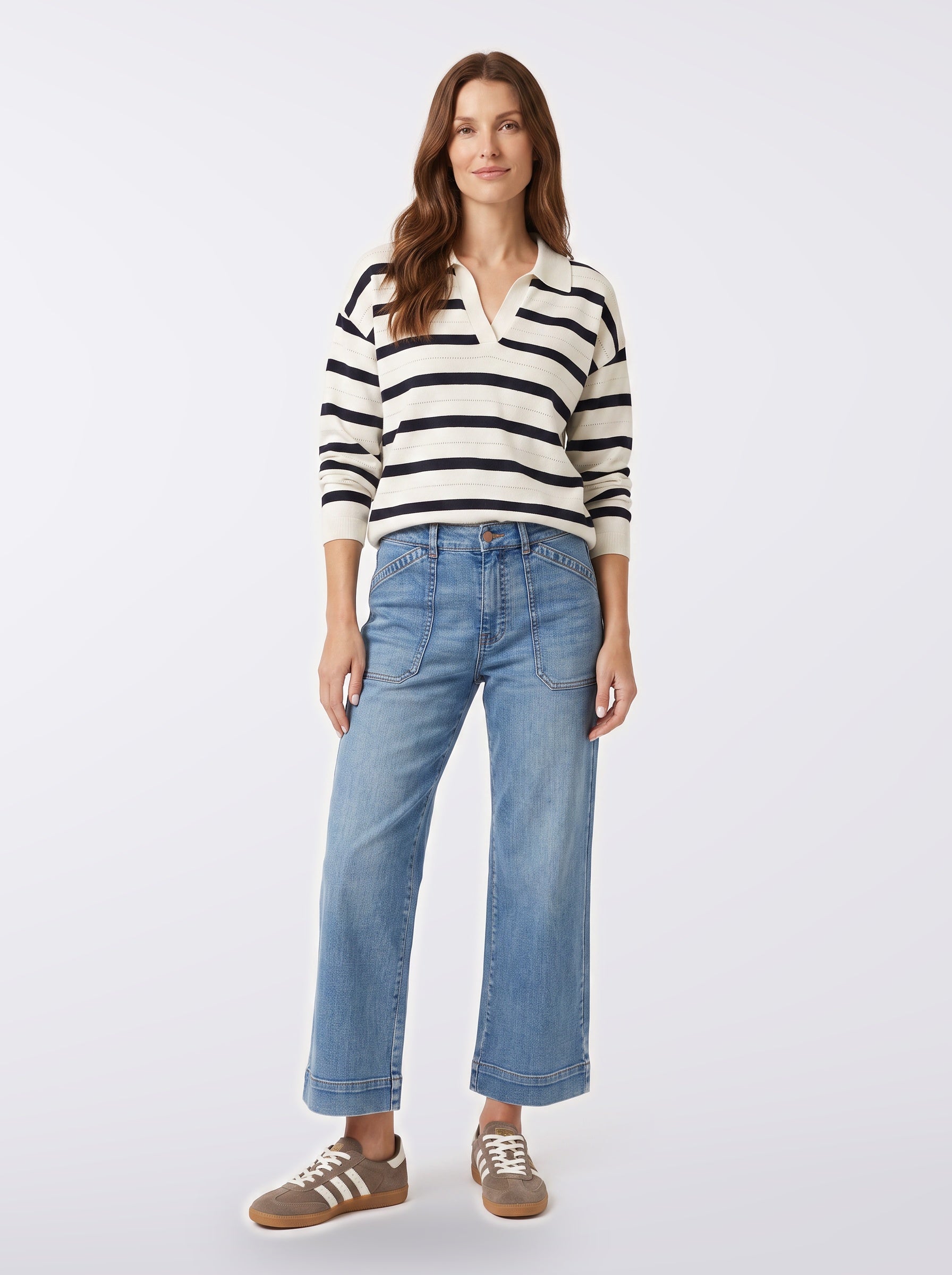 Polo Frenchie Knit - Navy/White