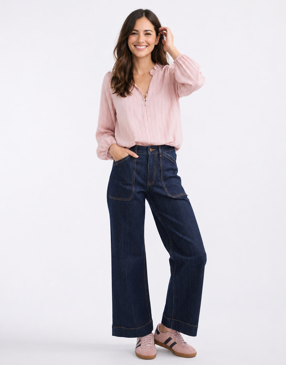 Premise Long Sleeve Top - Blush Stripe
