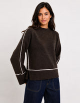 Quest Contrast Detail Jumper - Chocolate