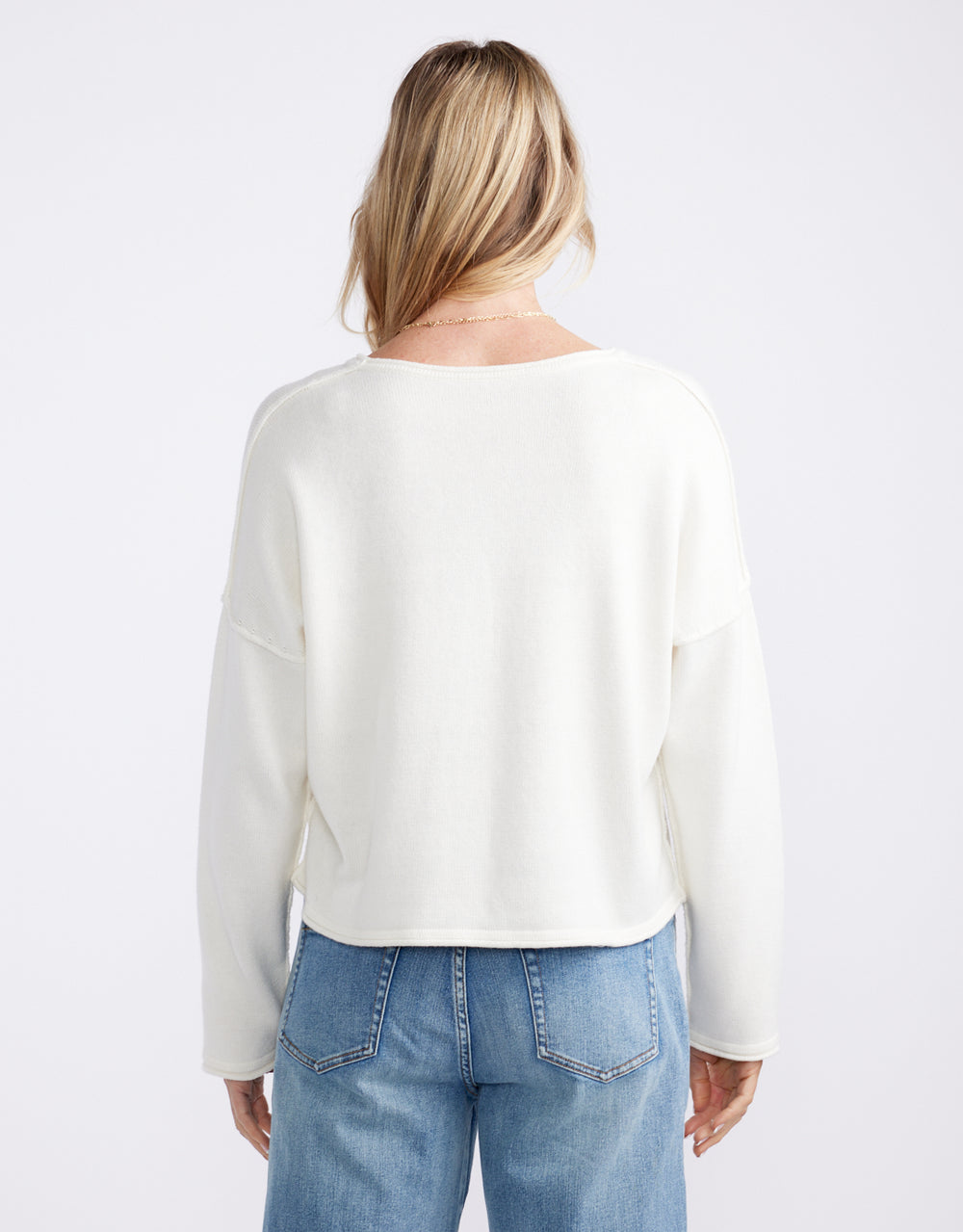 Sorrento Raw Edge Knit - White